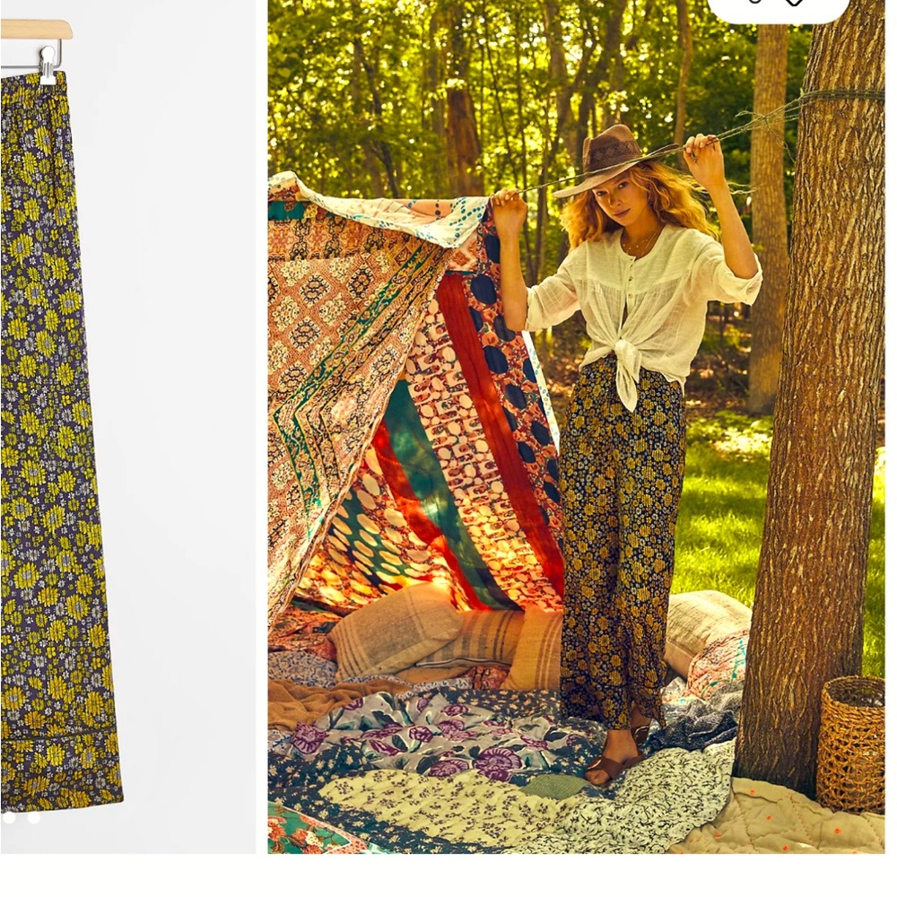 ANTHROPOLOGY SUNBURST WIDE-LEG PANTS